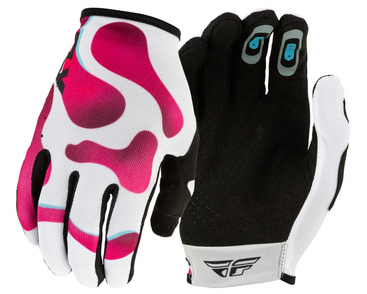 Fly Racing Youth Lite Vibe Gloves (White/Pink/Blue) (Youth S)